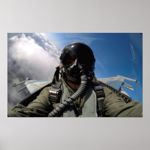 Fliegen der F-16C Fighting Falken Cockpit Ansicht Poster
