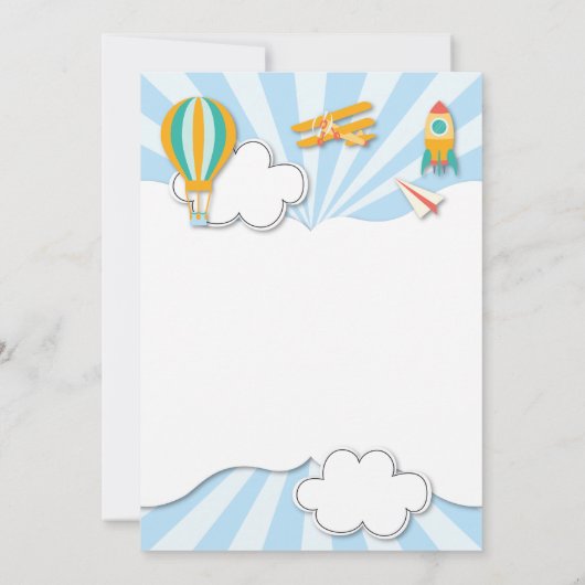 Fliegen Dinge zum Geburtstag Einladung (Rückseite)