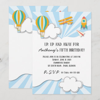 Fliegen Dinge zum Geburtstag Einladung