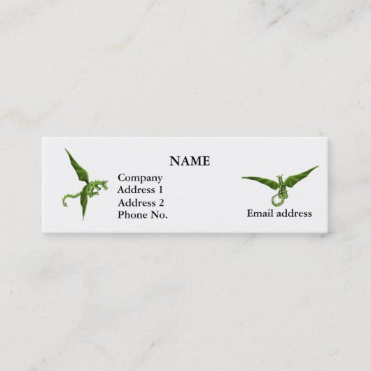 Fliegen-Drache-Visitenkarte Mini Visitenkarte (Vorderseite)