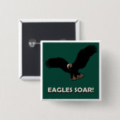 Fliegen-Eagle-Quadrat Button (Vorne & Hinten)