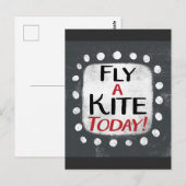Fliegen eines Drachen heute Postkarte (Vorne/Hinten)