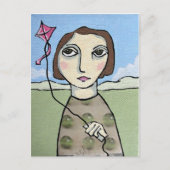 Fliegen eines Drachen Postkarte (Vorderseite)