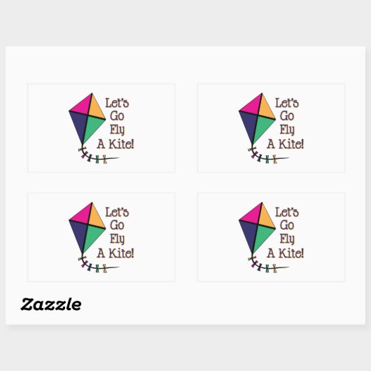 Fliegen eines Drachen Rechteckiger Aufkleber (Blatt)