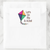 Fliegen eines Drachen Rechteckiger Aufkleber (Tasche)