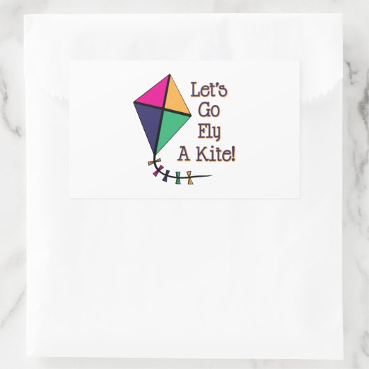 Fliegen eines Drachen Rechteckiger Aufkleber (Tasche)