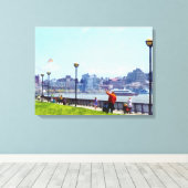 Fliegen eines Kits auf Pier a Park Hoboken NJ' Leinwanddruck (Insitu (Holzboden))