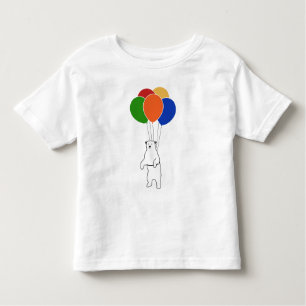 Fliegen-Eisbär mit Geburtstags-Ballonen Kleinkind T-shirt