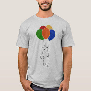 Fliegen-Eisbär mit Geburtstags-Ballonen T-Shirt