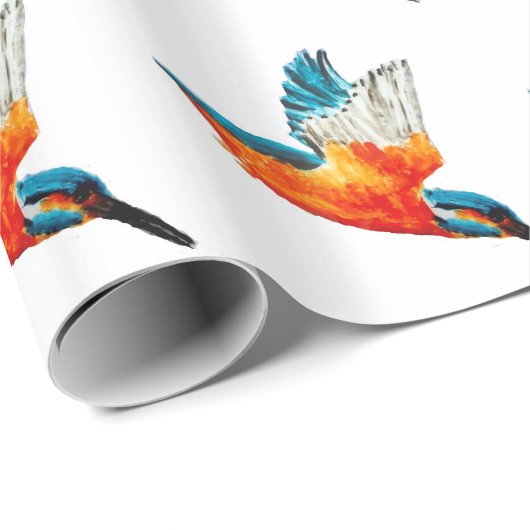 Fliegen-Eisvögel Geschenkpapier (Rolleneckpunkt)