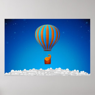 Fliegen-Elefant Poster