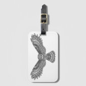 Fliegen-Eule Zendoodle Gepäckanhänger (Vorderseite Vertikal)