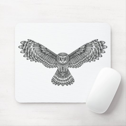 Fliegen-Eule Zendoodle Mousepad (Mit Mouse)