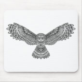 Fliegen-Eule Zendoodle Mousepad (Vorne)