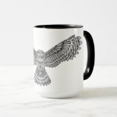 Fliegen-Eule Zendoodle Tasse (VorderseiteRechts)