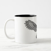 Fliegen-Eule Zendoodle Zweifarbige Tasse (Links)