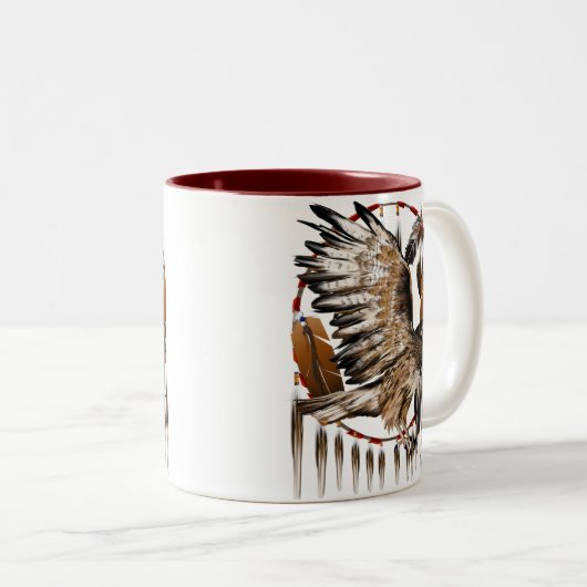 Fliegen-Falke Dreamcatcher Tasse (VorderseiteRechts)