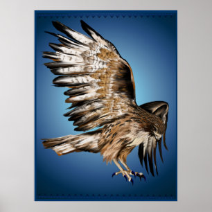 Fliegen-Falke-Druck Poster