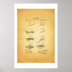 Fliegen-Fischen 1921 US-Patent-Plakat - E H Poster