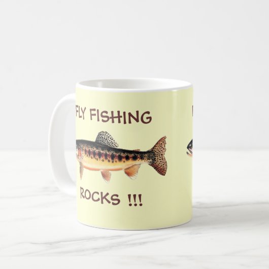 FLIEGEN-FISCHEN-FELSEN KAFFEETASSE (Vorderseite Links)