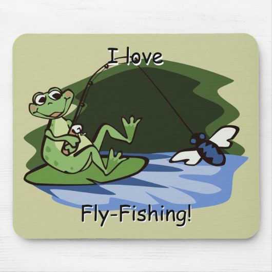 Fliegen-Fischen-Frosch Mousepad (Vorne)