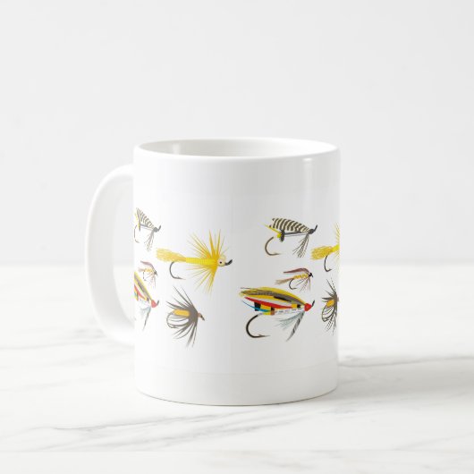 Fliegen-Fischen-Köder Kaffeetasse (Vorderseite Links)