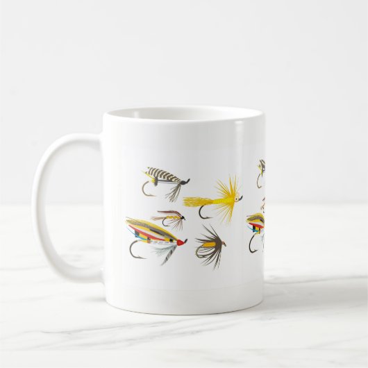 Fliegen-Fischen-Köder Kaffeetasse (Links)