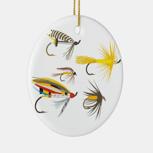 Fliegen-Fischen-Köder Keramik Ornament (Rechts)