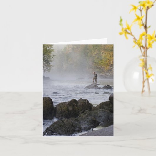 Fliegen-Fischen Notecard Karte (Gelbe Blume)