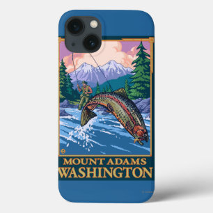 Fliegen-Fischen-Szene - Berg Adams, Washington Case-Mate iPhone Hülle