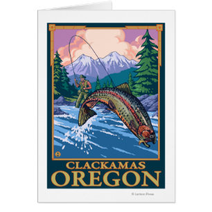 Fliegen-Fischen-Szene - Clackamas, Oregon
