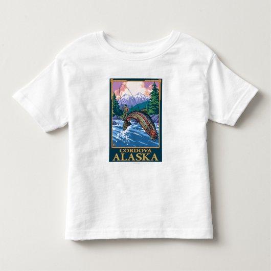 Fliegen-Fischen-Szene - Cordova, Alaska Kleinkind T-shirt (Vorderseite)