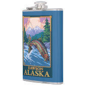 Fliegen-Fischen-Szene - Dawson, Alaska Flachmann (Links)