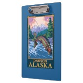 Fliegen-Fischen-Szene - Dawson, Alaska Klemmbrett (Links)