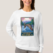 Fliegen-Fischen-Szene - Juneau, Alaska T-Shirt (Vorderseite)