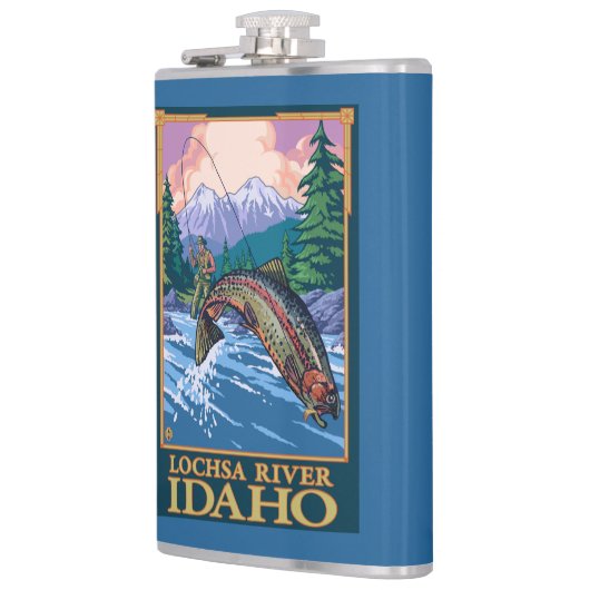 Fliegen-Fischen-Szene - Lochsa Fluss, Idaho Flachmann (Links)