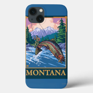 Fliegen-Fischen-Szene - Montana iPhone 13 Hülle