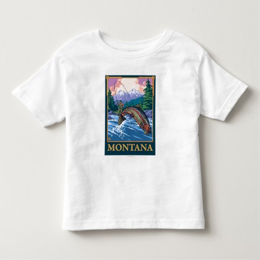 Fliegen-Fischen-Szene - Montana Kleinkind T-shirt (Vorderseite)