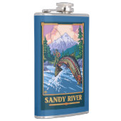 Fliegen-Fischen-Szene - Sandy-Fluss, Oregon Flachmann (Rechts)