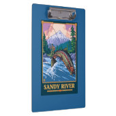 Fliegen-Fischen-Szene - Sandy-Fluss, Oregon Klemmbrett (Rechts)