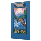 Fliegen-Fischen-Szene - Troutdale, Oregon Klemmbrett (Links)