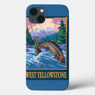 Fliegen-Fischen-Szene - WestYellowstone iPhone 13 Hülle