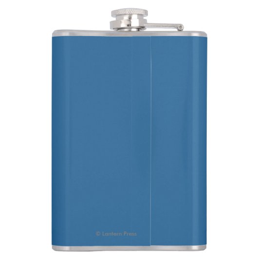 Fliegen-Fischen-Szene - WestYellowstone Flachmann (Rückseite)