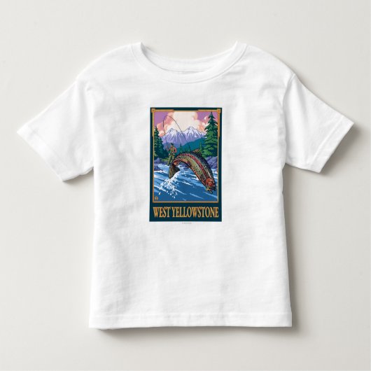 Fliegen-Fischen-Szene - WestYellowstone Kleinkind T-shirt (Vorderseite)