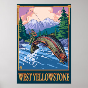 Fliegen-Fischen-Szene - WestYellowstone Poster