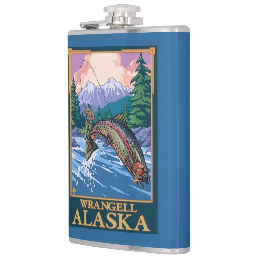 Fliegen-Fischen-Szene - Wrangell, Alaska Flachmann (Links)