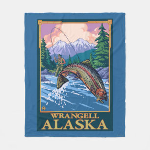 Fliegen-Fischen-Szene - Wrangell, Alaska Fleecedecke