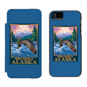 Fliegen-Fischen-Szene - Wrangell, Alaska Incipio Watson™ iPhone 5 Geldbörsen Hülle