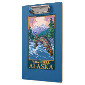 Fliegen-Fischen-Szene - Wrangell, Alaska Klemmbrett (Links)
