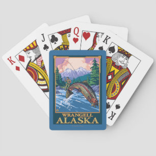 Fliegen-Fischen-Szene - Wrangell, Alaska Spielkarten